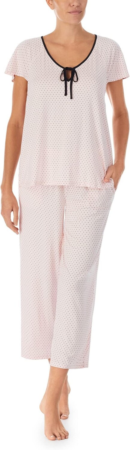 

Укороченная пижама с короткими рукавами Kate Spade New York, цвет Pink Pindot
