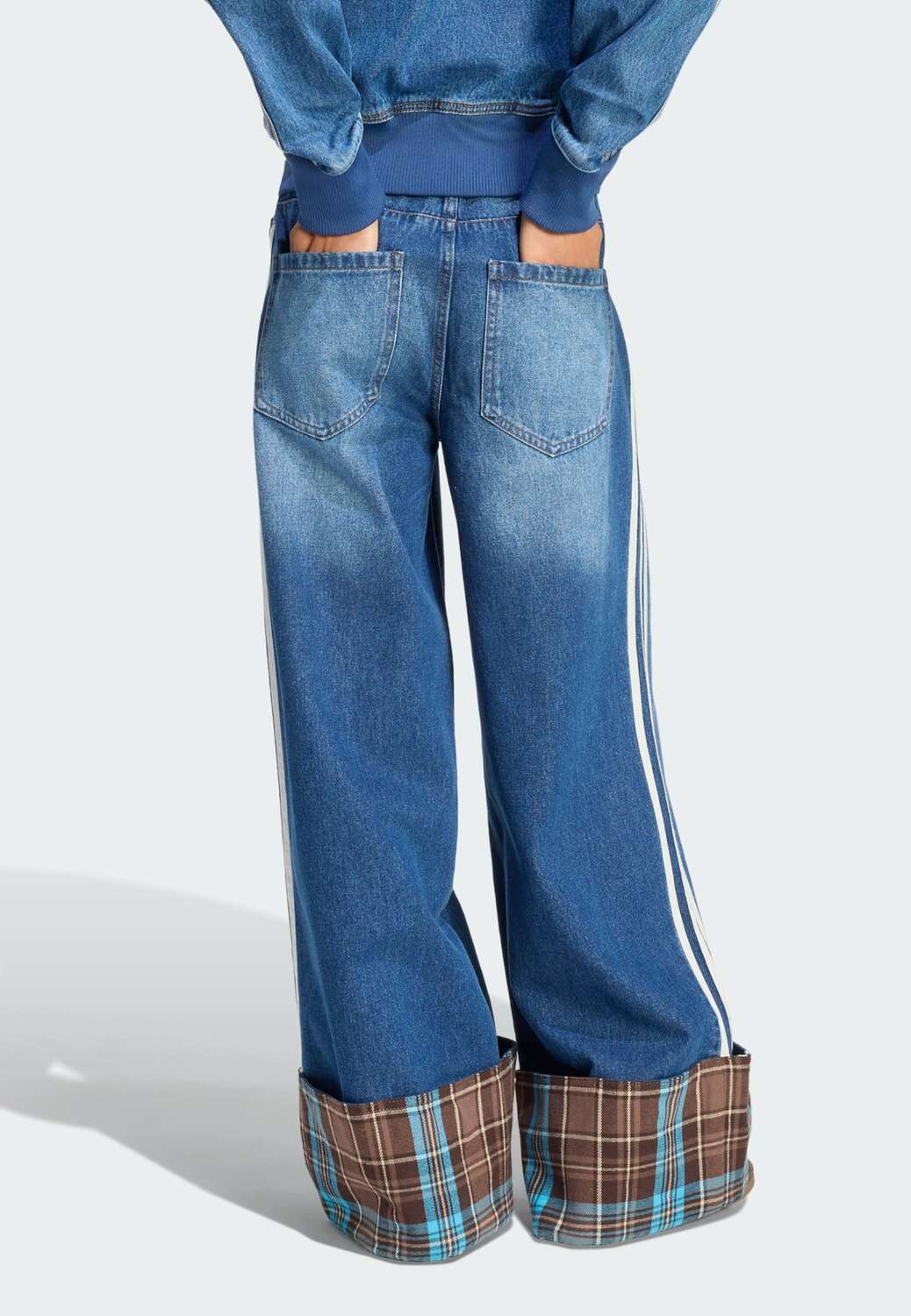Adidas Originals Широкие джинсы в цвете Azure, Blue Denim — фото 3