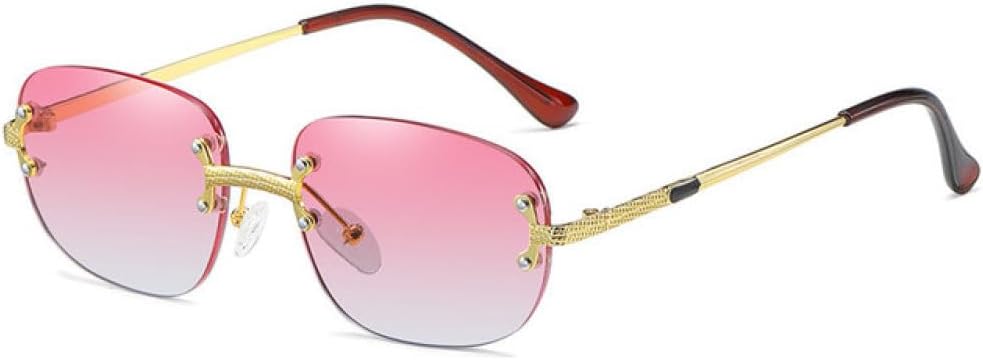 

Солнцезащитные очки без оправы для женщин, модные квадратные солнцезащитные очки в стиле стимпанк, женские очки с защитой от УФ-излучения UV400 для мужчин MTZJH, Purple