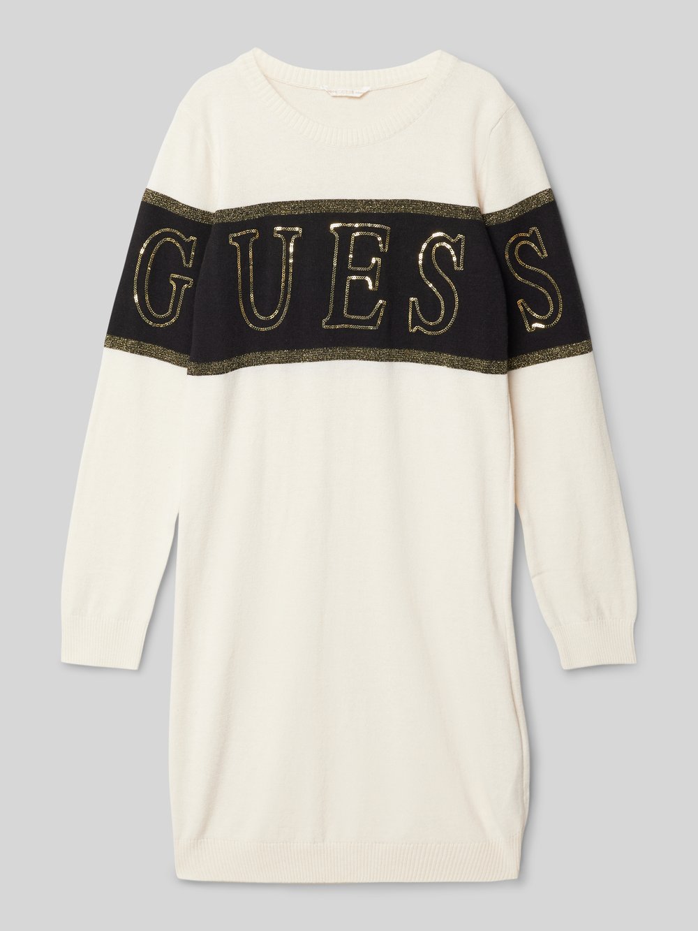 

Платье-свитшот с отделкой пайетками на этикетке Guess, экрю