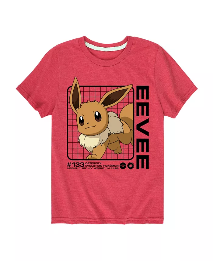

Футболка для мальчиков с принтом Eevee (Покемон) Pokemon, красный