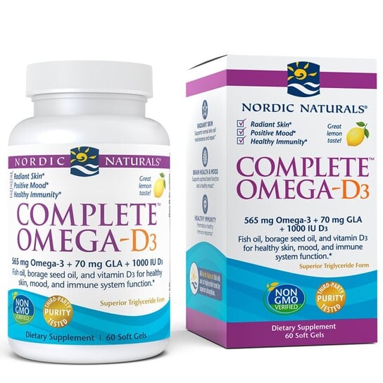 

Nordic Naturals, Complete Omega с витамином D3 и мягкими капсулами GLA 60, со вкусом лимона