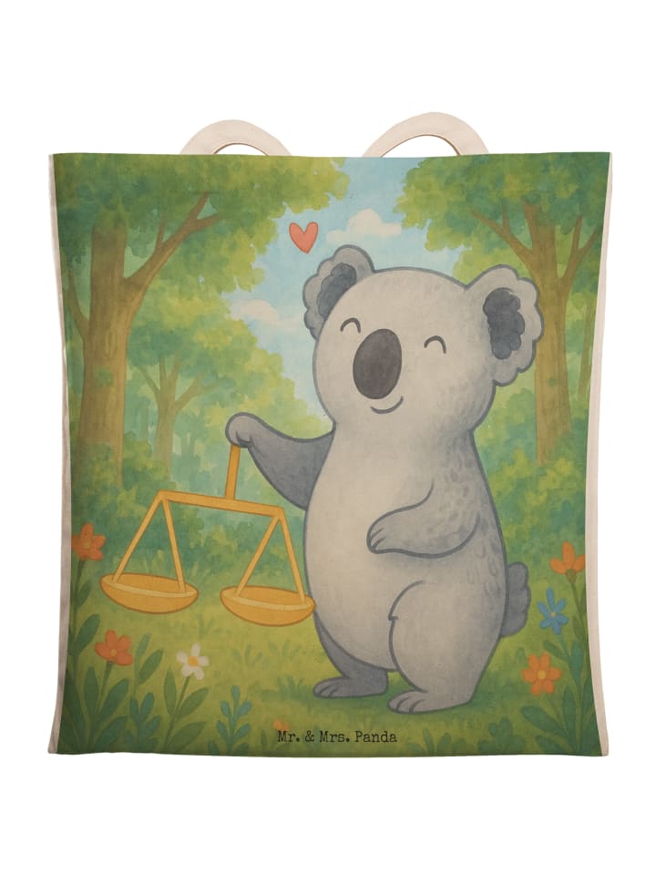 

Белая сумка-тоут с дизайном знака зодиака Весы (не скажешь) Mr. & Mrs. Panda