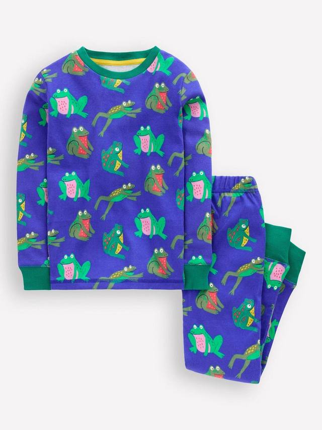

Детский хлопковый пижамный комплект с эффектом свечения Mini Boden, Surf The Web Frogs