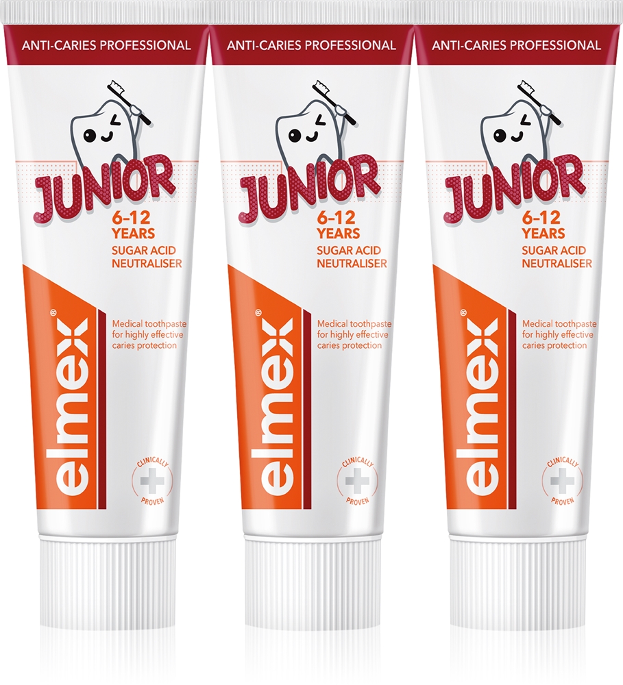 

Профессиональная детская зубная паста «Антикариес» Elmex, 3× 75 мл