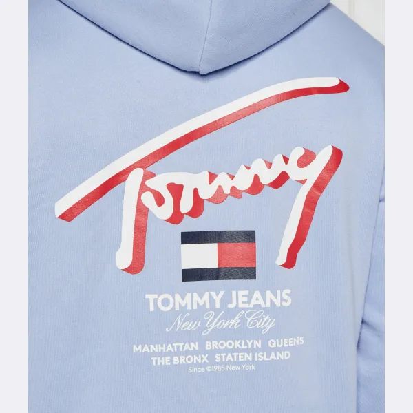 Уличная толстовка обычного кроя с 3D-принтом Tommy Hilfiger, синий — фото 4