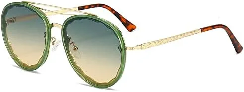 

Модные солнцезащитные очки для женщин и мужчин, винтажные солнцезащитные очки для женщин с градиентным переходом цвета, защита от ультрафиолета UV400 MTZJH, Green