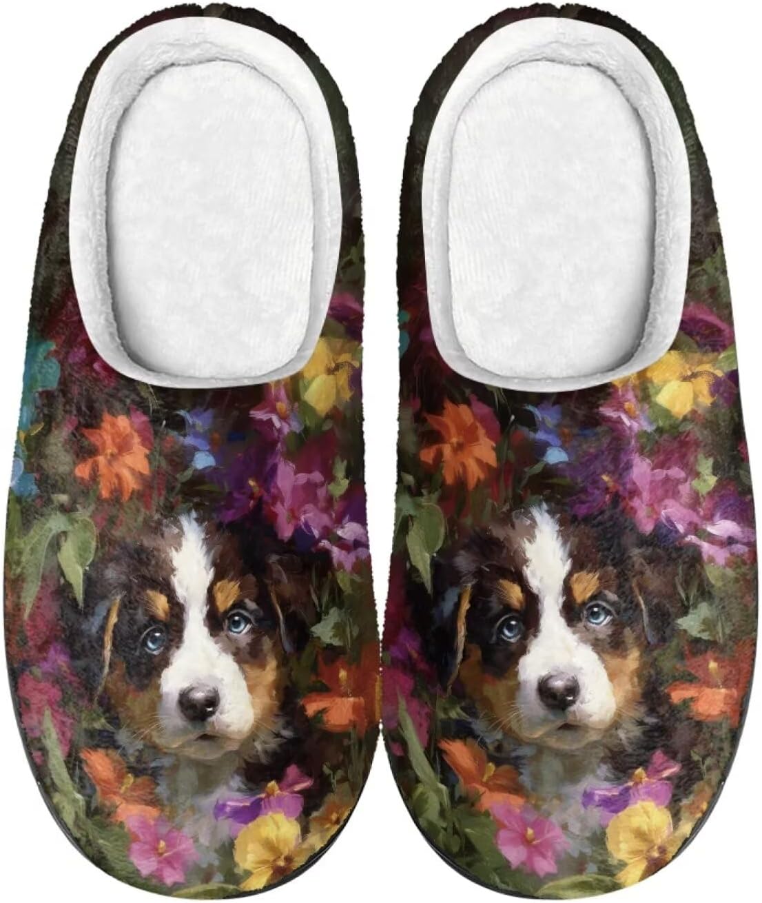 

Тапочки Scuff для женщин и мужчин, мягкие теплые пушистые тапочки, противоскользящие теплые тапочки для дома и улицы, удобные домашние тапочки Baxinh, Multicolor-bernese Mountain Dog