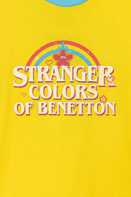 Футболка с коротким рукавом Stranger Things United Colors of Benetton, желтый — фото 3
