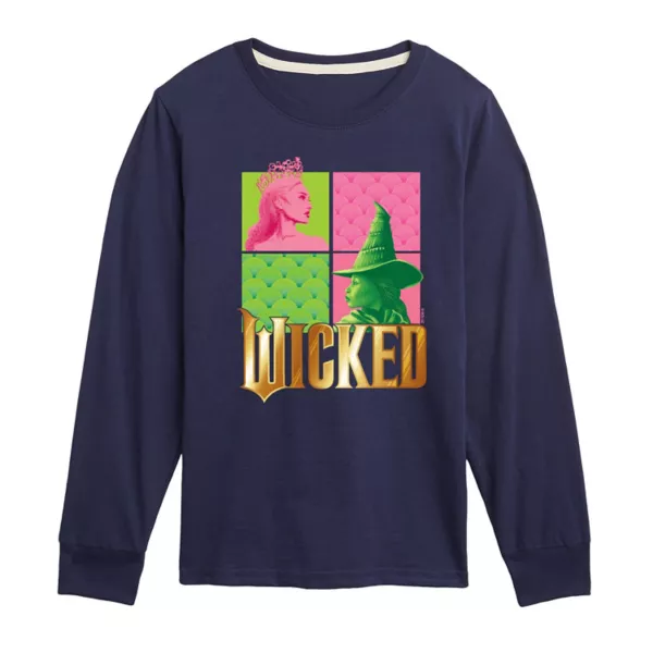 

Футболка с длинным рукавом и принтом «Wicked Glinda & Elpha» для мальчиков 8-20 лет Licensed Character, синий
