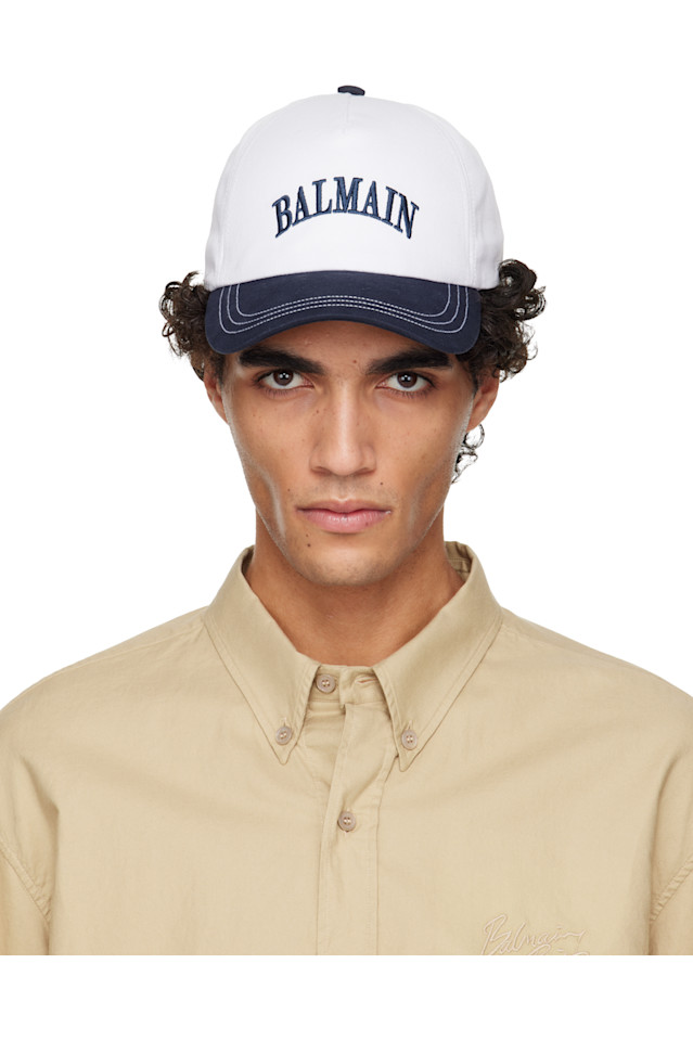 

Balmain Белая двухцветная хлопковая кепка