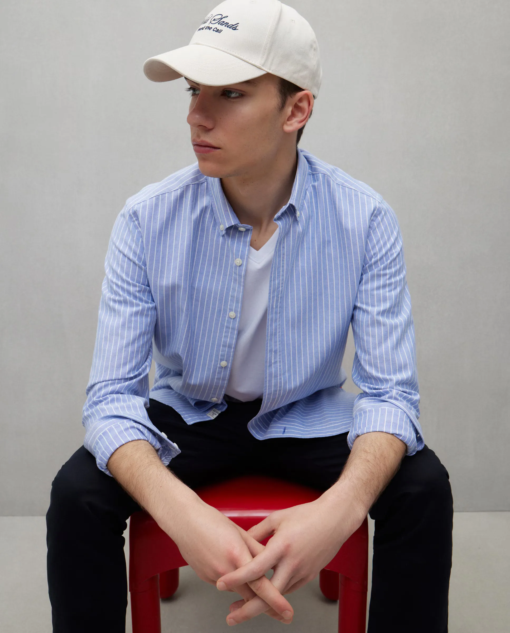 

Мужская рубашка оксфорд в полоску с длинными рукавами Easy Wear, цвет 400 Azul