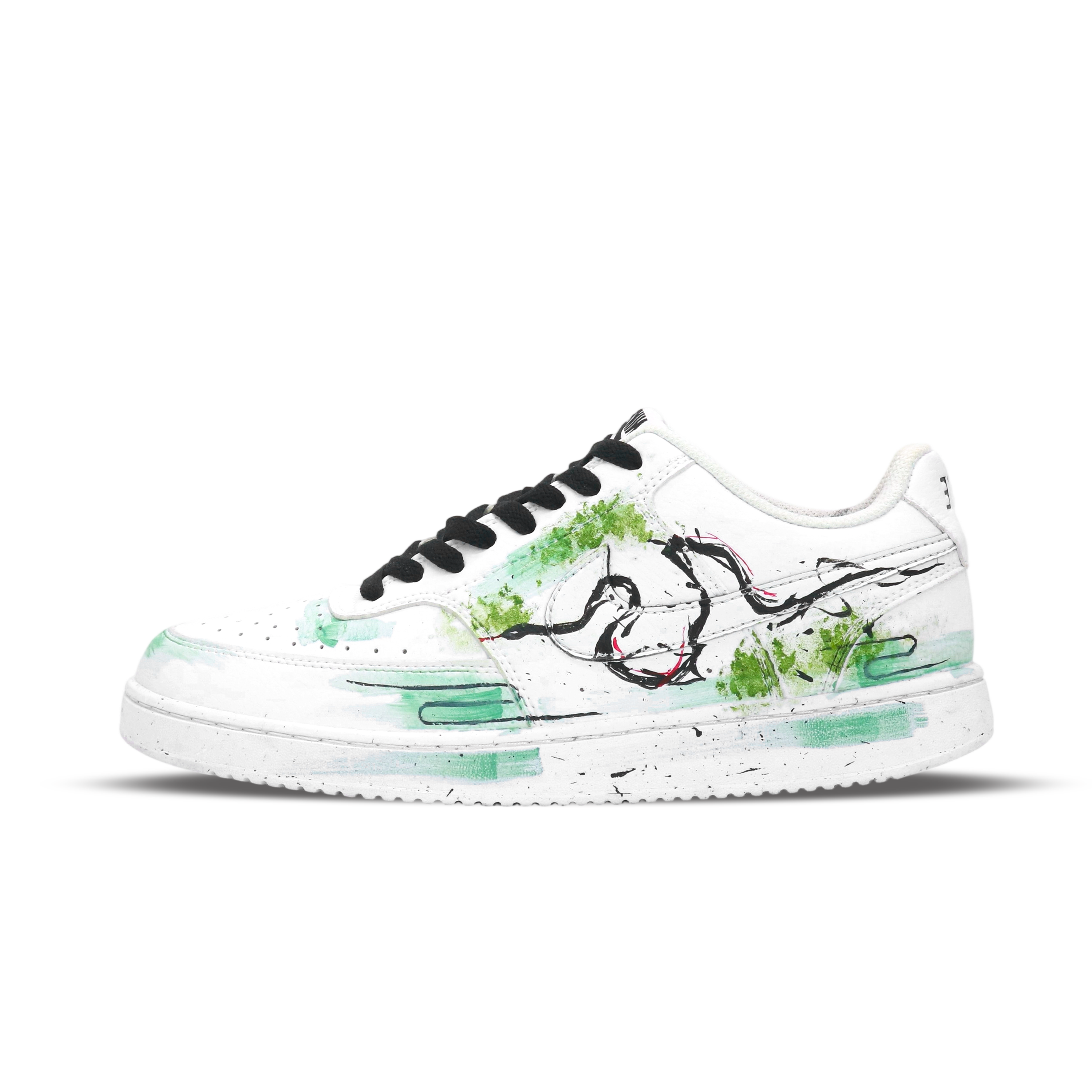 

Nike Кроссовки для скейтбординга Court Vision 1, мужские, низкие, цвет: черный/белый/зеленый