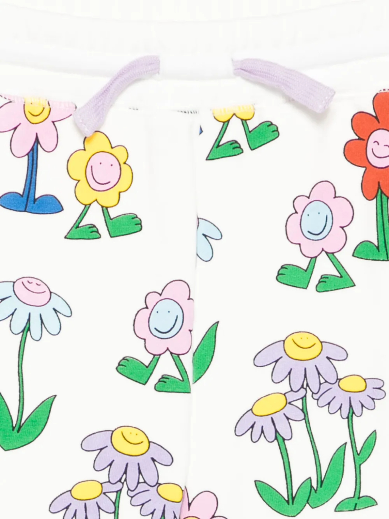 Брюки с цветочным принтом и завязками Stella McCartney Kids, белый — фото 3