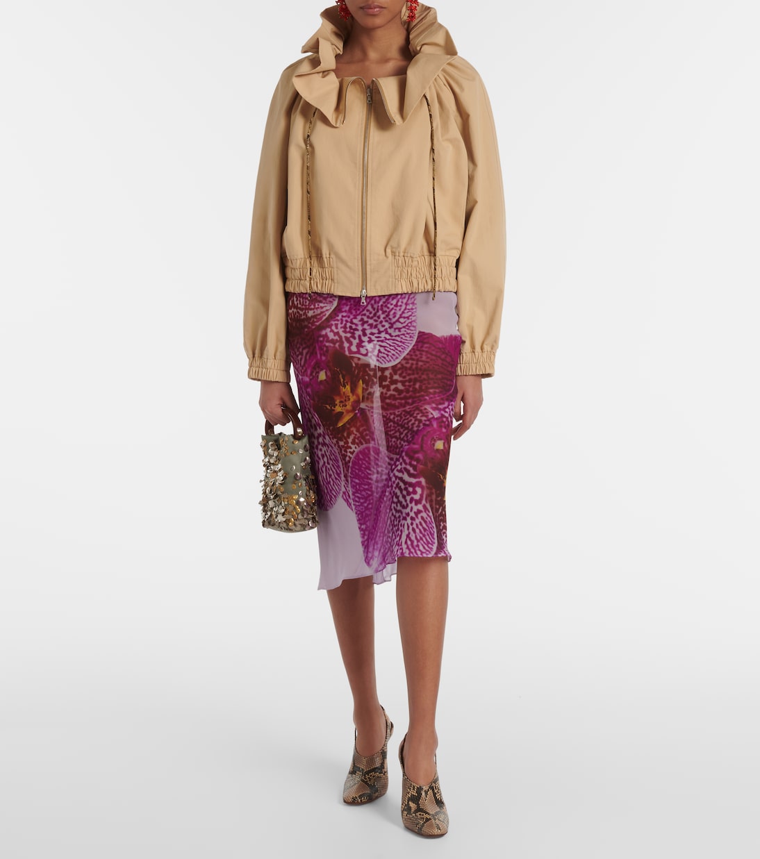 Туфли на танкетке из кожи с эффектом змеиной кожи Dries Van Noten, бежевый — фото 3