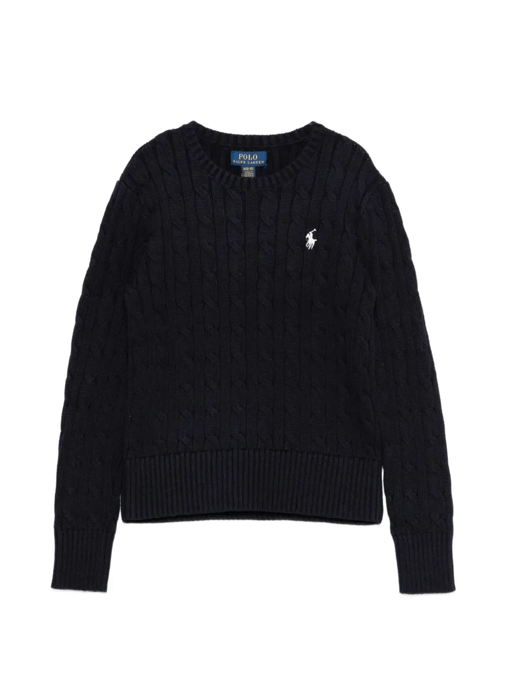 Свитер фактурной вязки с логотипом Polo Ralph Lauren Kids, синий