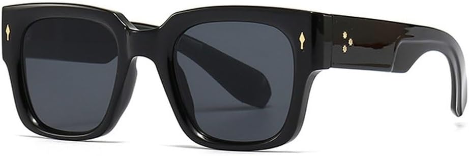 

Модные мужские солнцезащитные очки с квадратными заклепками в стиле панк, градиентные очки с защитой от УФ-излучения UV400, женские темно-зеленые солнцезащитные очки SKFGNX, Black Gray