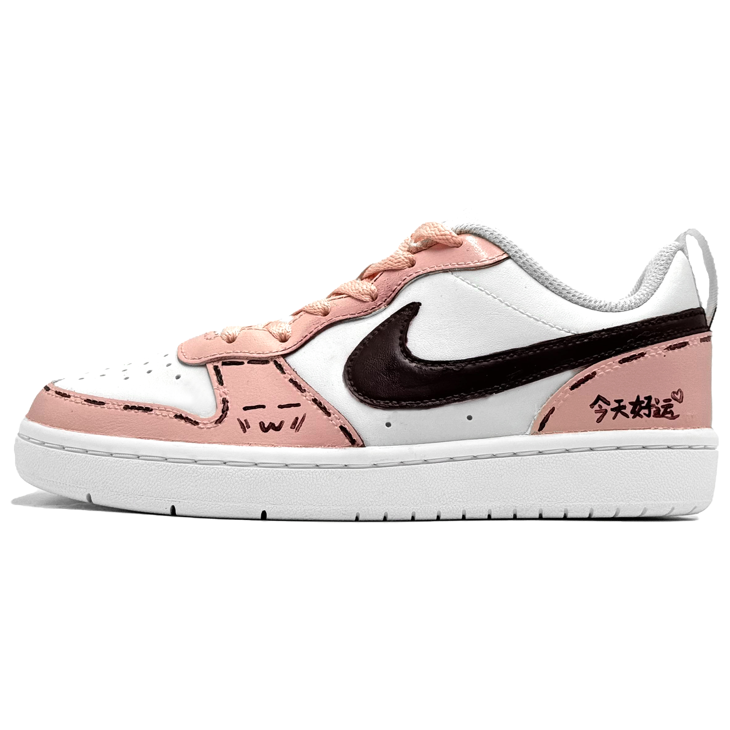 

Детские скейтерские кроссовки Court Borough для младших школьников Nike, белый/розовый