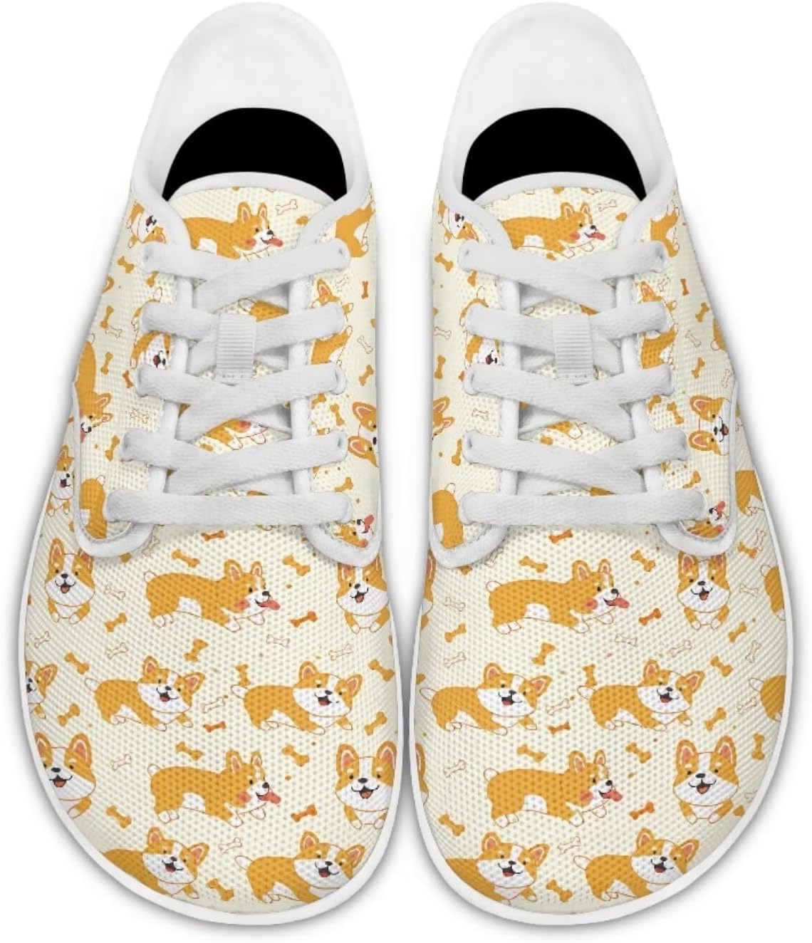 

Кроссовки для женщин Forchrinse с цветочным принтом колибри, шнуровкой, «босоножки» для девушек Y2K, с широким носком, минималистичные, дышащие сетчатые модные кроссовки для прогулок, Corgi