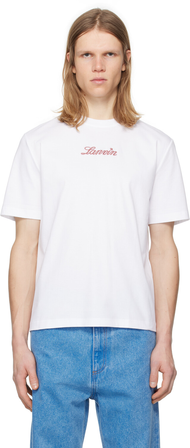 

Белая футболка с логотипом Bouclette Script Lanvin