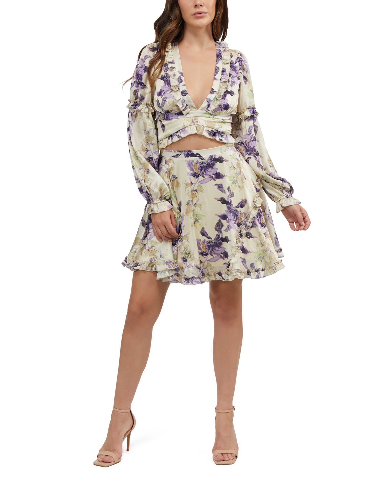 

Женский топ-обертка Yoryu с оборками Bebe, цвет lily print