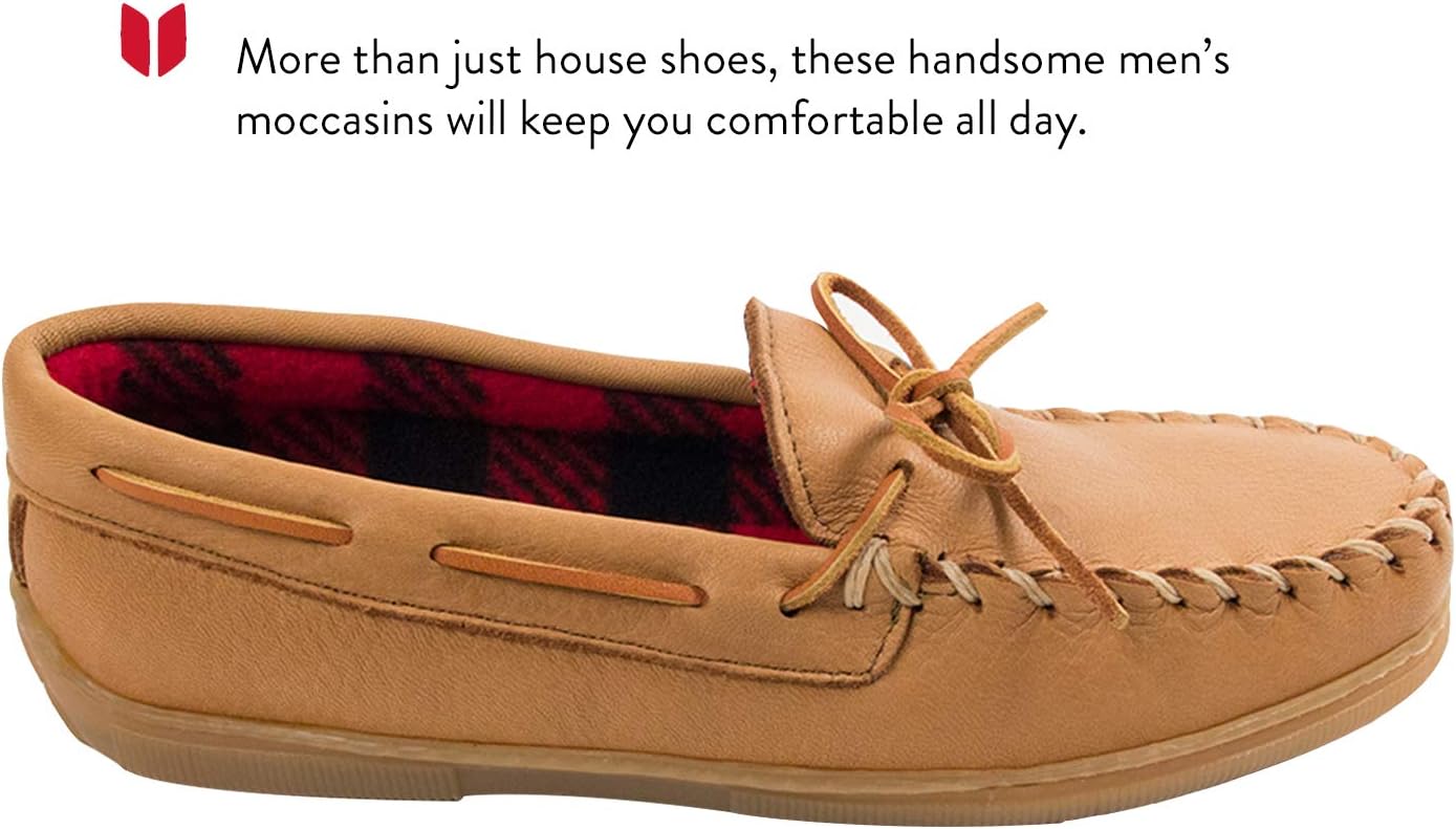 Мокасины Minnetonka для мужчин, из настоящего лося с флисом, Natural Moose — фото 2