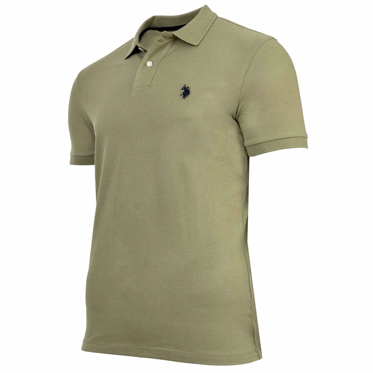 Поло для мужчин больших размеров, U.S. Polo Assn., темно-зеленый — фото 2