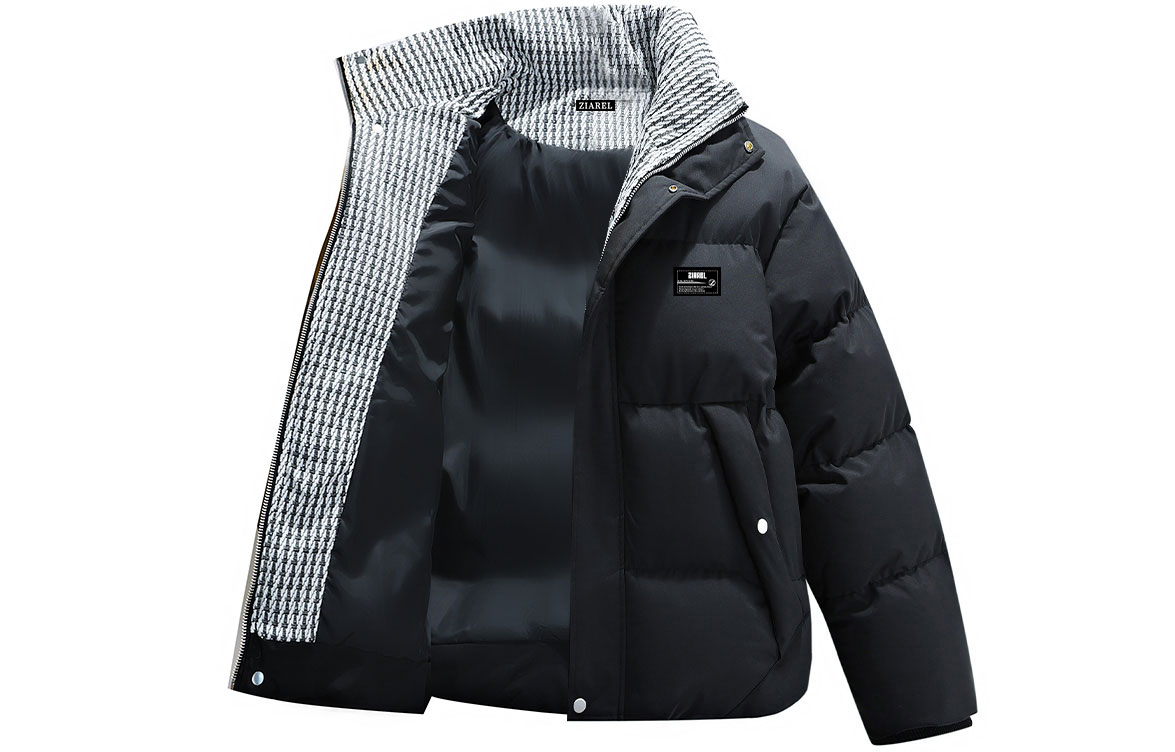 

Пуховик Unisex Hooded Thickened ZIAREL, черный with removable logo