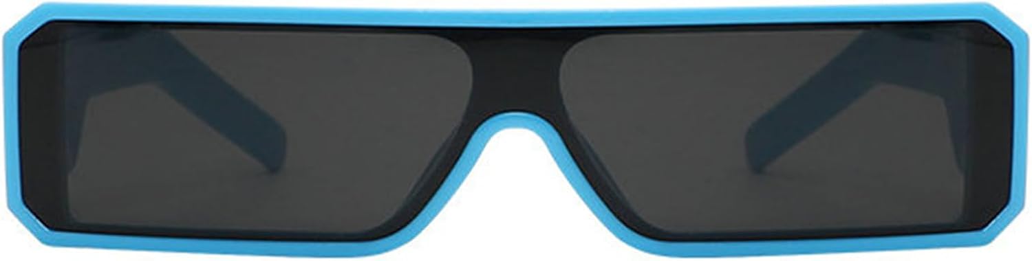 

Солнцезащитные очки Willochra с маленькими заклепками для женщин и мужчин, футуристические солнцезащитные очки-щитки, прямоугольные, с плоской верхней частью, стильные миниатюрные очки F27, Blue