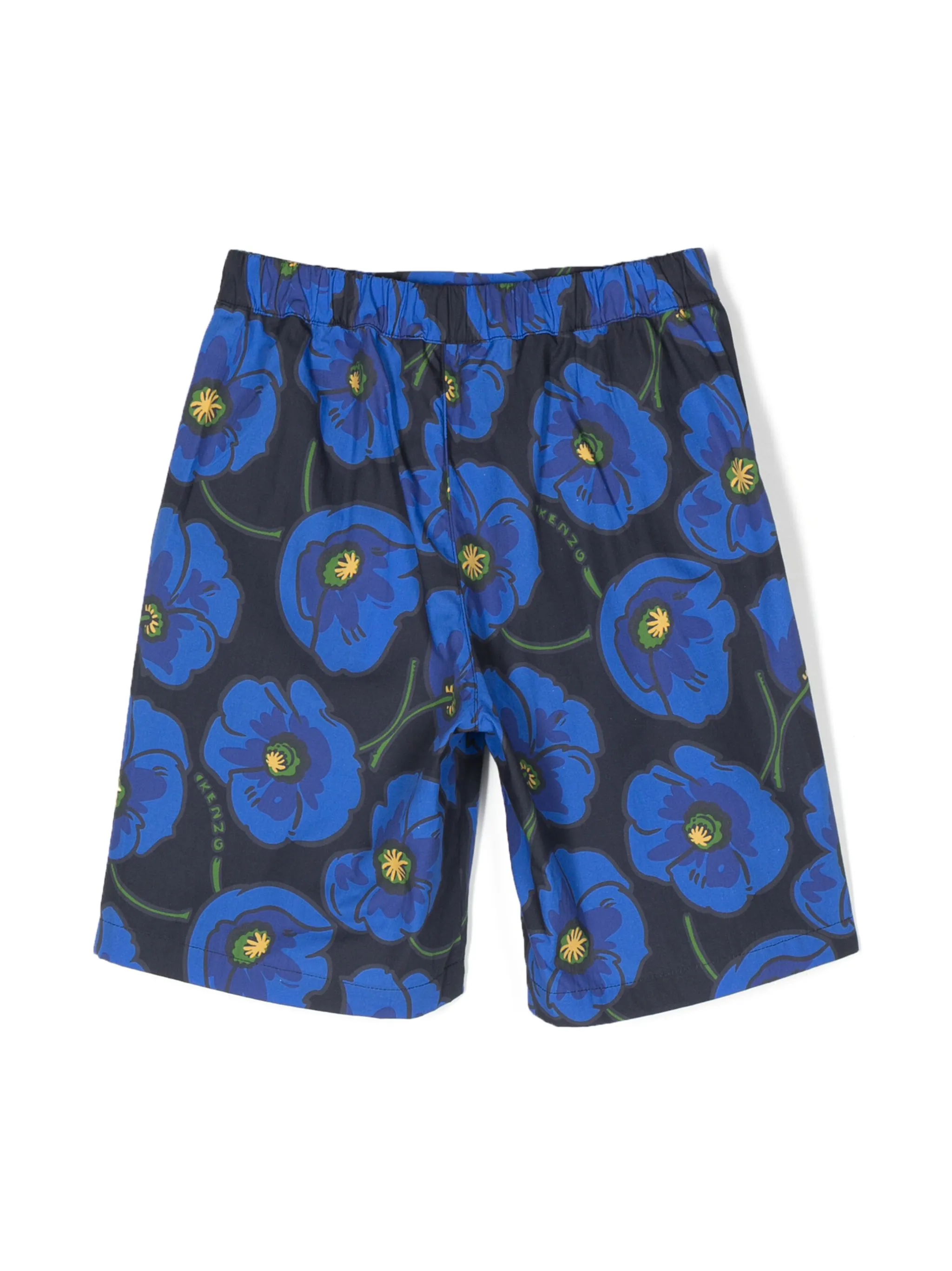 Шорты с цветочным принтом Kenzo Kids, синий — фото 2