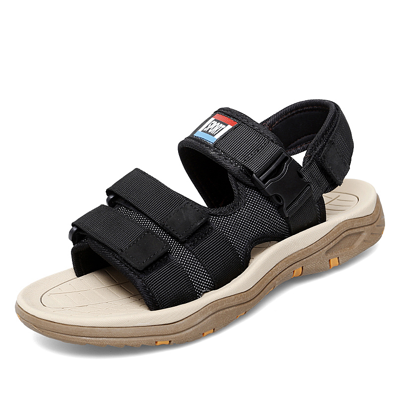 LEXON Пляжные сандалии мужские чёрные/хаки, цвет Khaki — фото 3