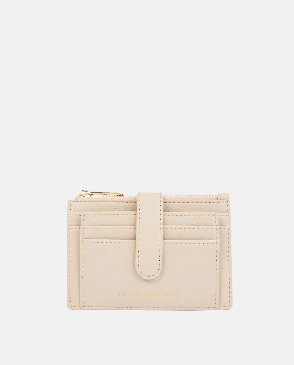 

Бежевый кардхолдер с фирменным логотипом Tommy Hilfiger