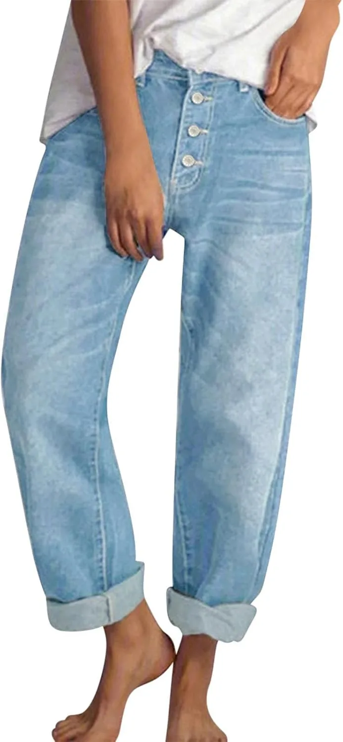 

Женские джинсы baggy mid rise с прямыми штанинами