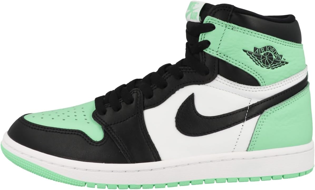 

Мужские кроссовки Nike Air Jordan 1 Retro High OG, White/Black/Green Glow