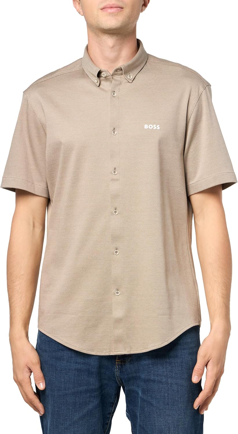 

BOSS Мужская рубашка с коротким рукавом, Pewter Green