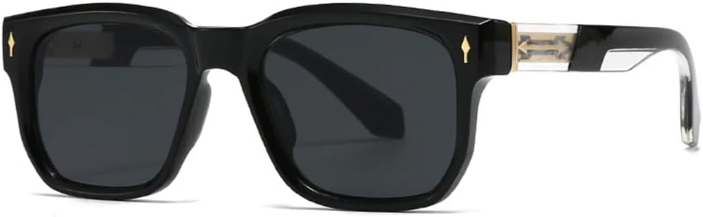 

Двухцветные солнцезащитные очки для женщин и мужчин, роскошные, в стиле ретро, ​​с заклепками, градиентной подсветкой, защита от УФ-излучения UV400 UATXTAU, Black Grey