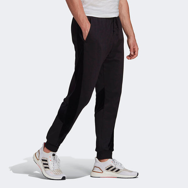 Спортивные штаны adidas Velvet Pant M Sports Training Splicing Bundle Feet Knit Long Pants Black, черный — фото 4