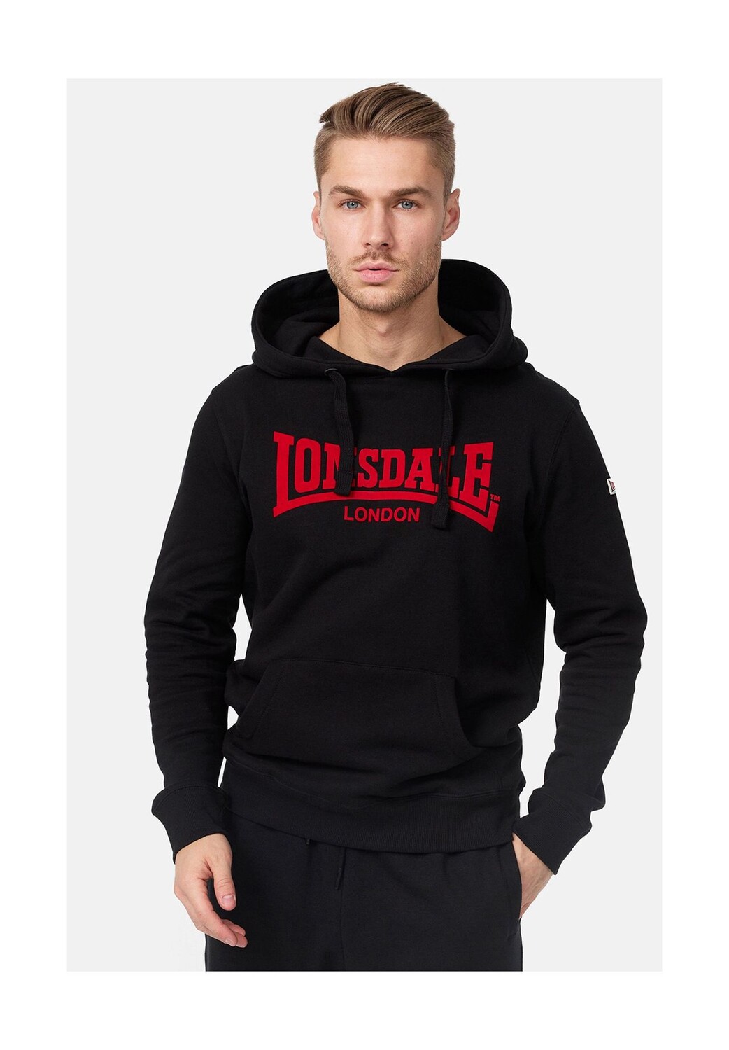 

Мужская толстовка с капюшоном приталенного кроя HOODED ONE TONE LONSDALE, черный