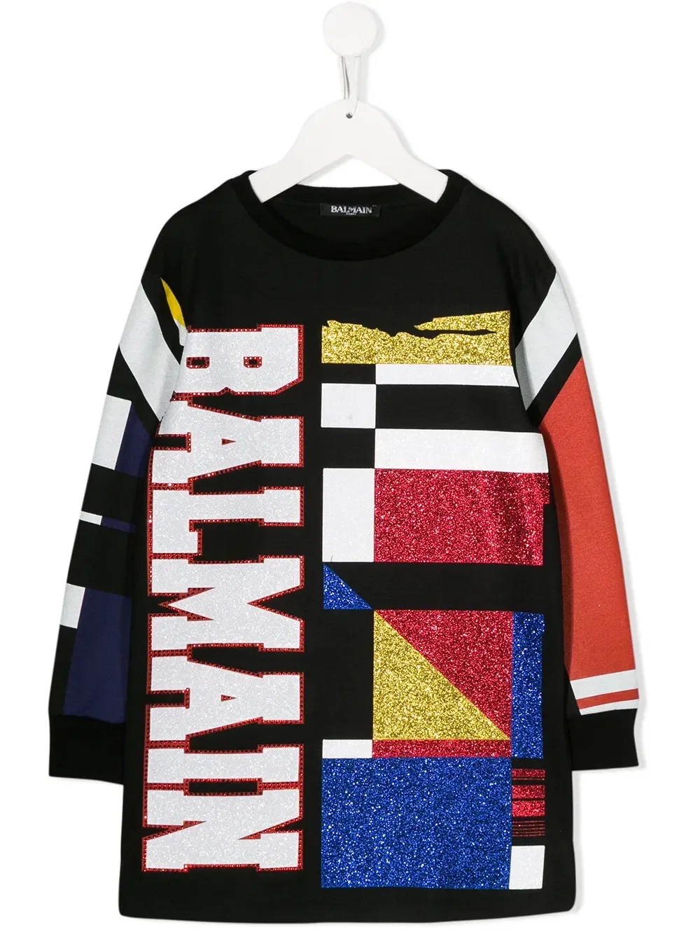 Рубашка с графичным принтом Balmain Kids, черный