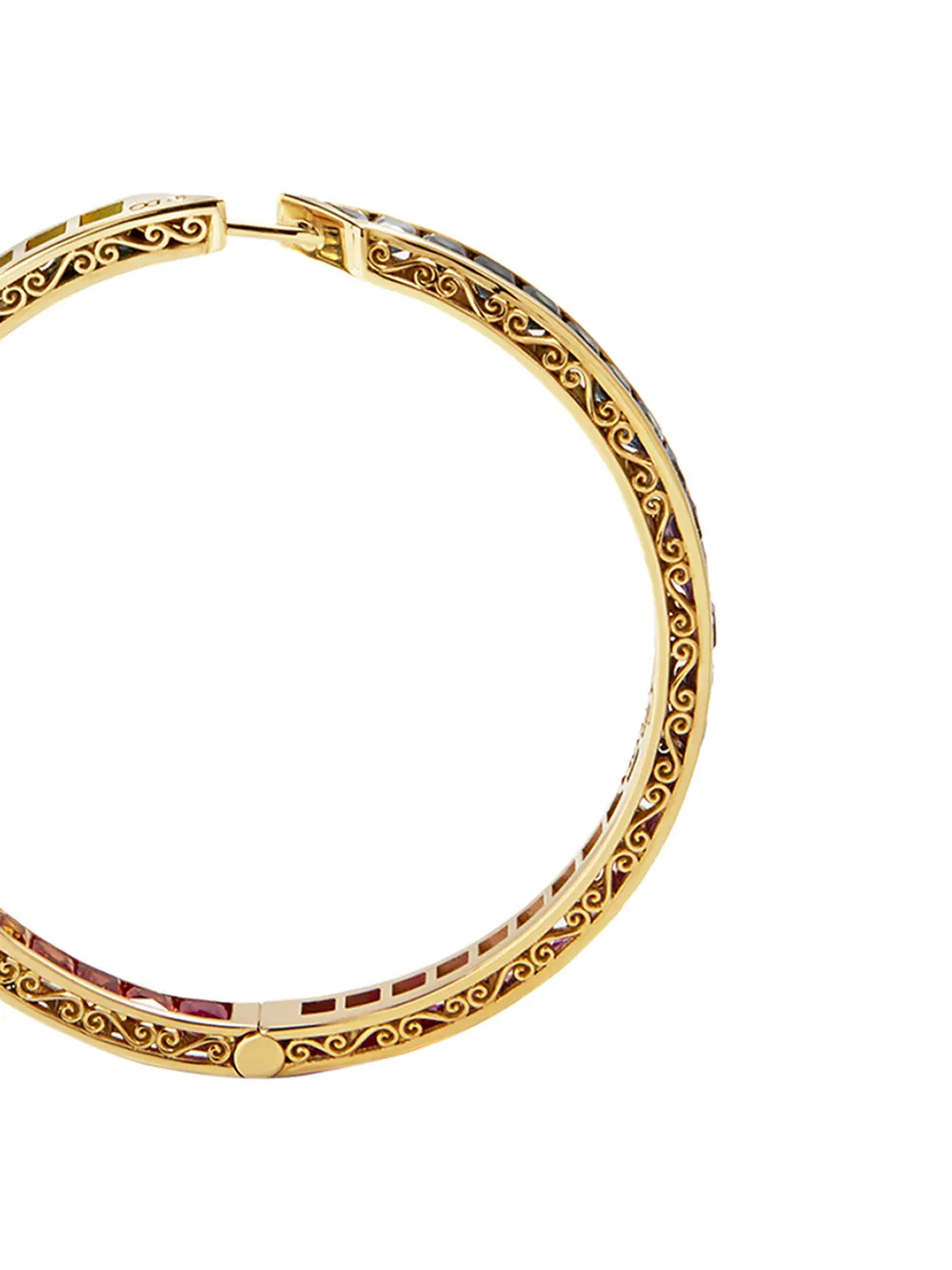 Серьги-кольца из желтого золота с бриллиантами и сапфирами DOLCE & GABBANA, золотой — фото 2