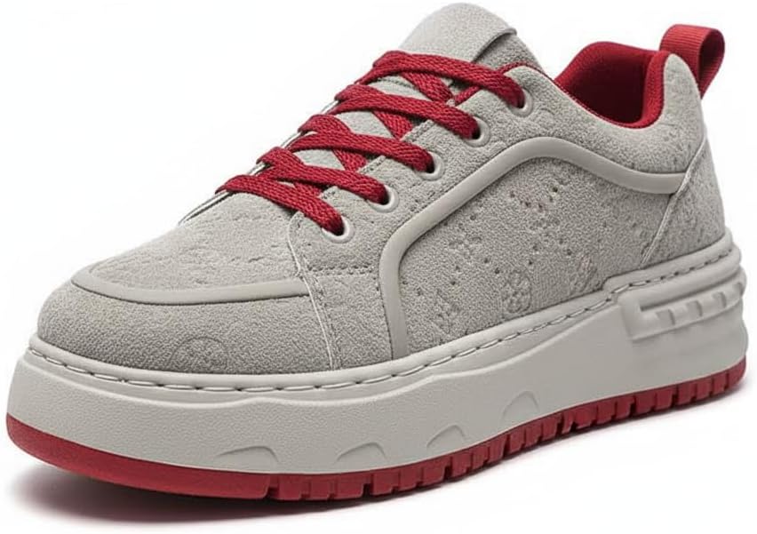 

Современные массивные кроссовки из замши и искусственной кожи PU для мужчин, платформенные, с увеличением роста на 5 см, удобной амортизацией, повседневная уличная обувь для путешествий с уникальным толстым протектором Ctkvbmeoi, серый