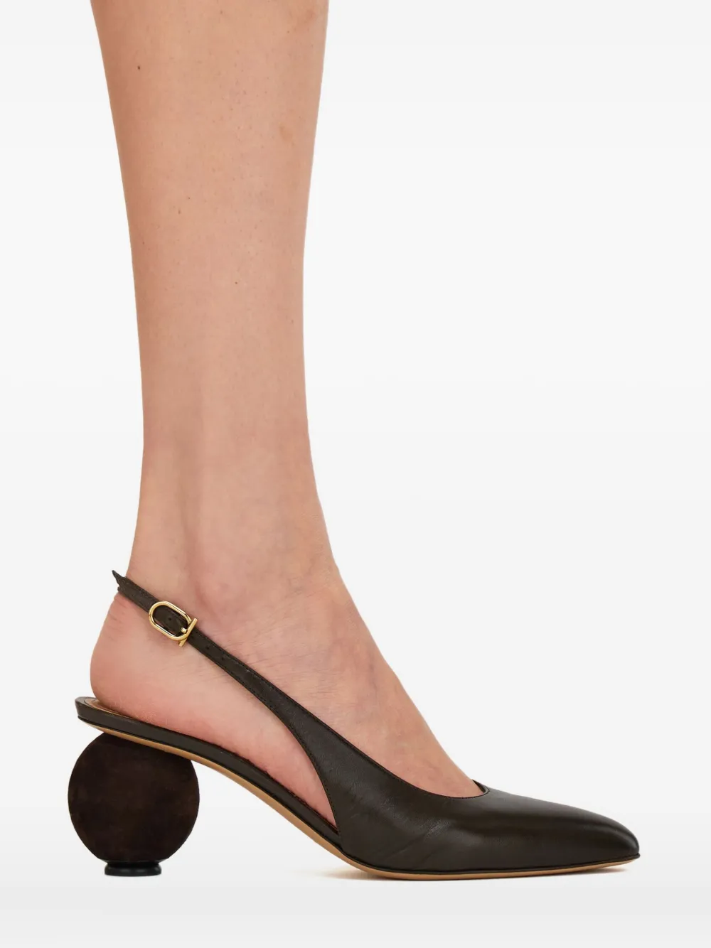 Туфли с ремешком на пятке Ferragamo, коричневый — фото 4