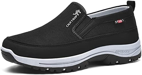 

Мужские слипоны с поддержкой свода стопы, хлопковые лоферы, повседневные противоскользящие ортопедические кроссовки, плоские прогулочные лодочные туфли Generic, черный