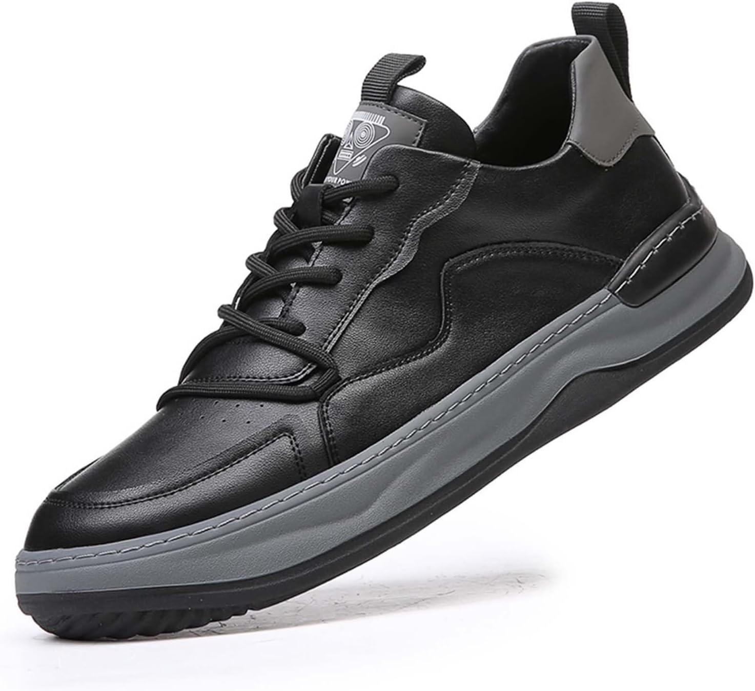 

Мужские кожаные туфли, модные повседневные, шнуровка, легкие кроссовки, противоскользящие прогулочные ботинки Dmgyck, черный