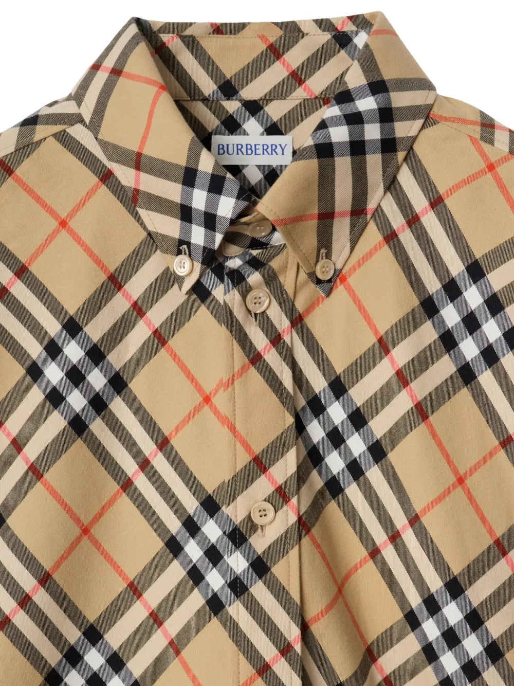 Рубашка BURBERRY клетчатая хлопковая, коричневый — фото 3