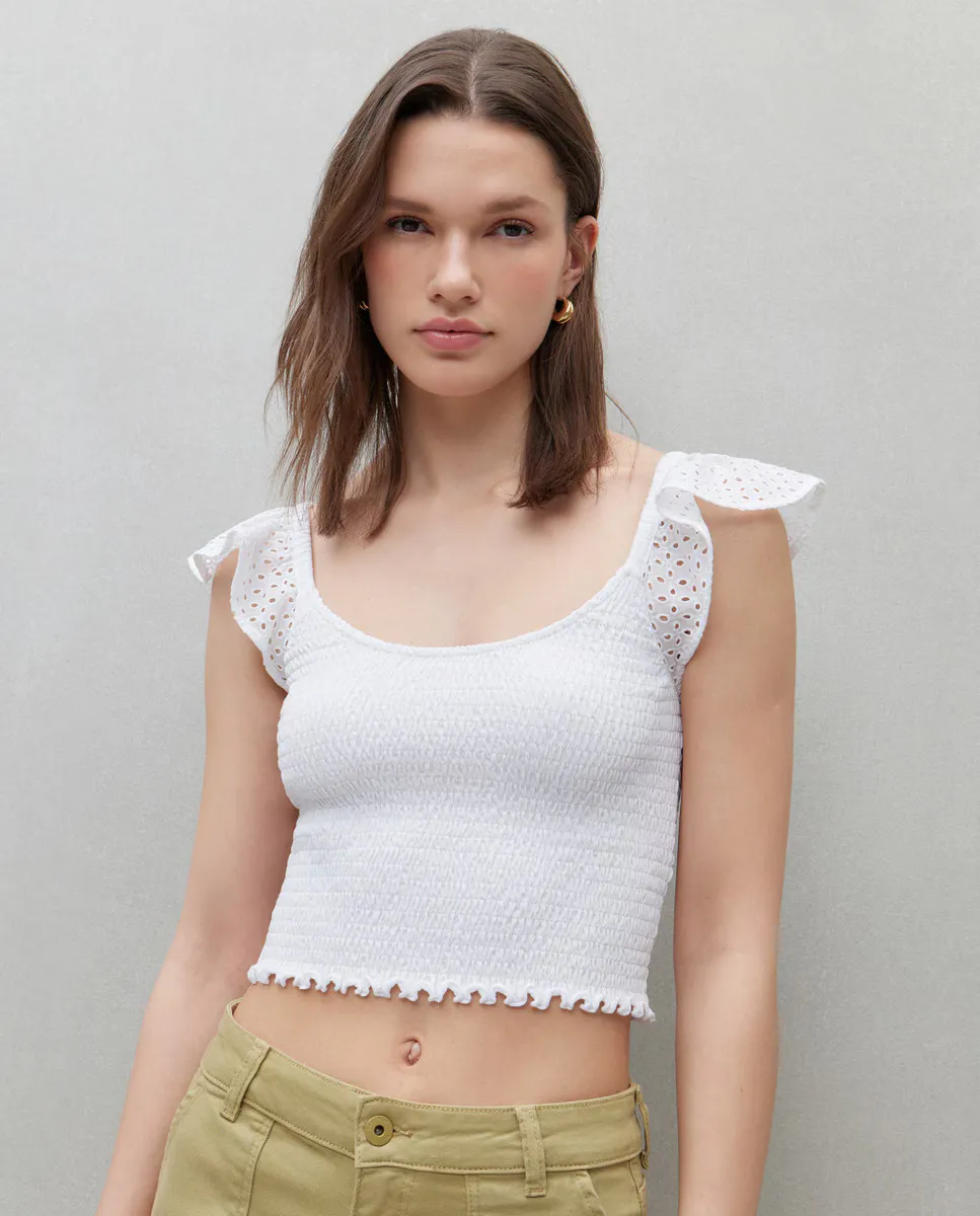 

Женский топ с резинками Easy Wear, белый