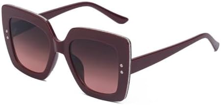 

Модные квадратные солнцезащитные очки для женщин 2026 года, стильные очки «кошачий глаз», винтажные женские очки в крупной оправе с леопардовым принтом MTZJH, C6 Red Brown Pink