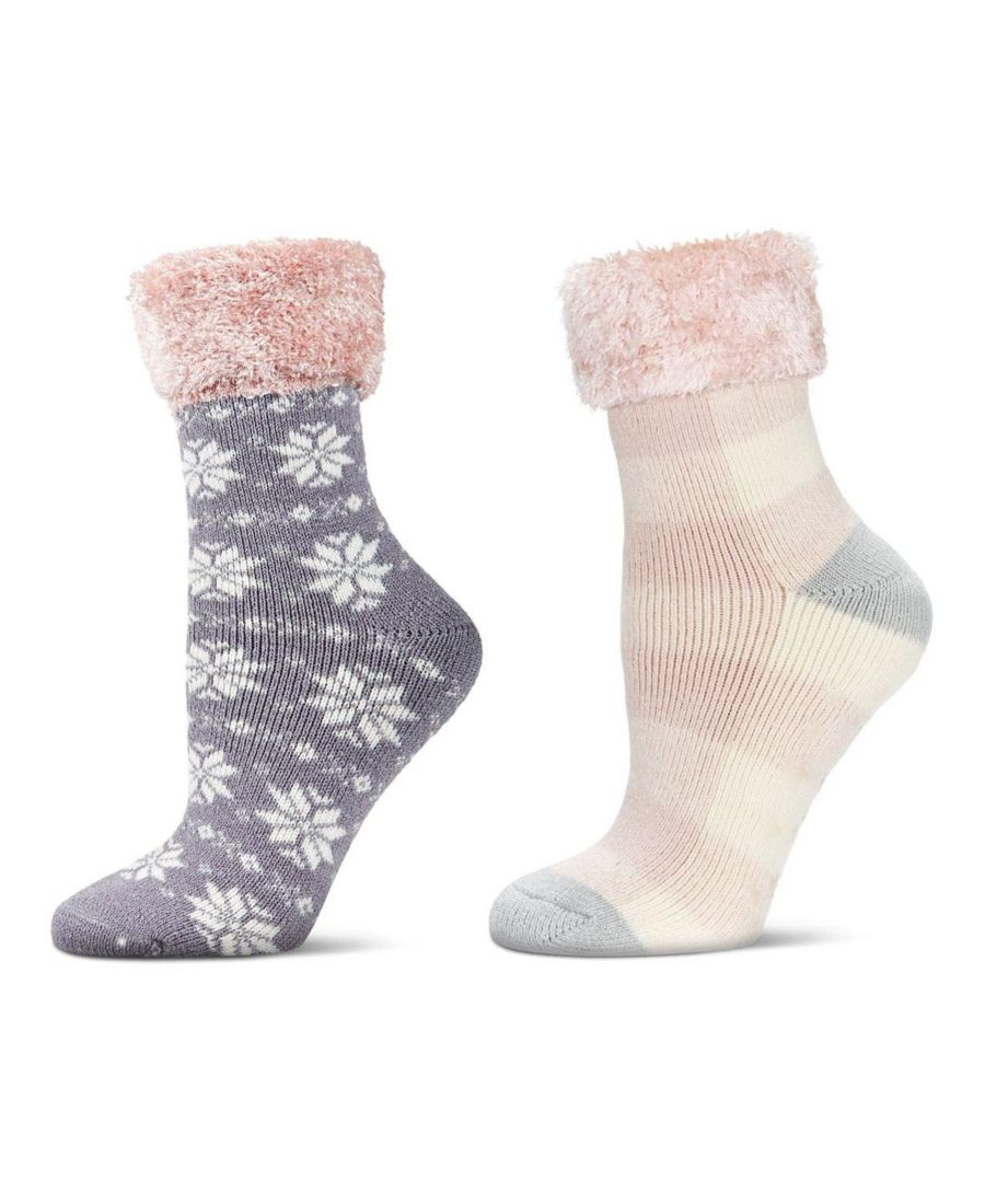 

Женские плюшевые нескользящие носки для бортпроводников (2 пары в упаковке) MeMoi, Pink