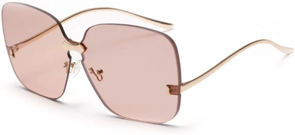 

- Роскошные квадратные солнцезащитные очки для женщин, большие безободковые женские очки, солнцезащитные очки с градиентными линзами для мужчин MTZJH, One Color