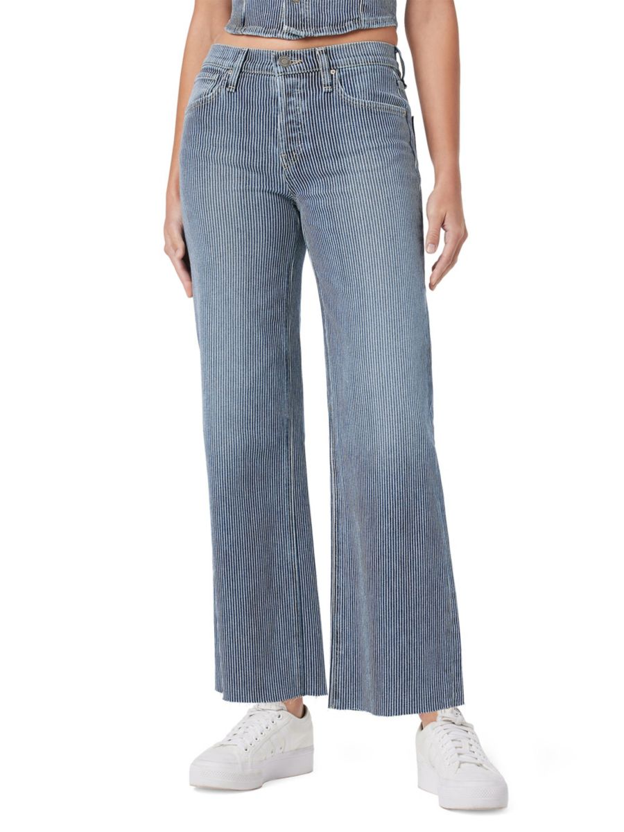 

Джинсы Rosie с высокой талией и широкими штанинами до щиколотки Hudson Jeans, синий